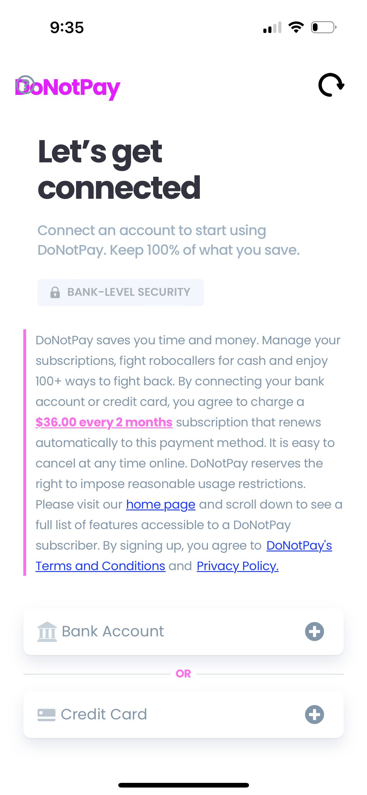 donotpay app screenshot 1